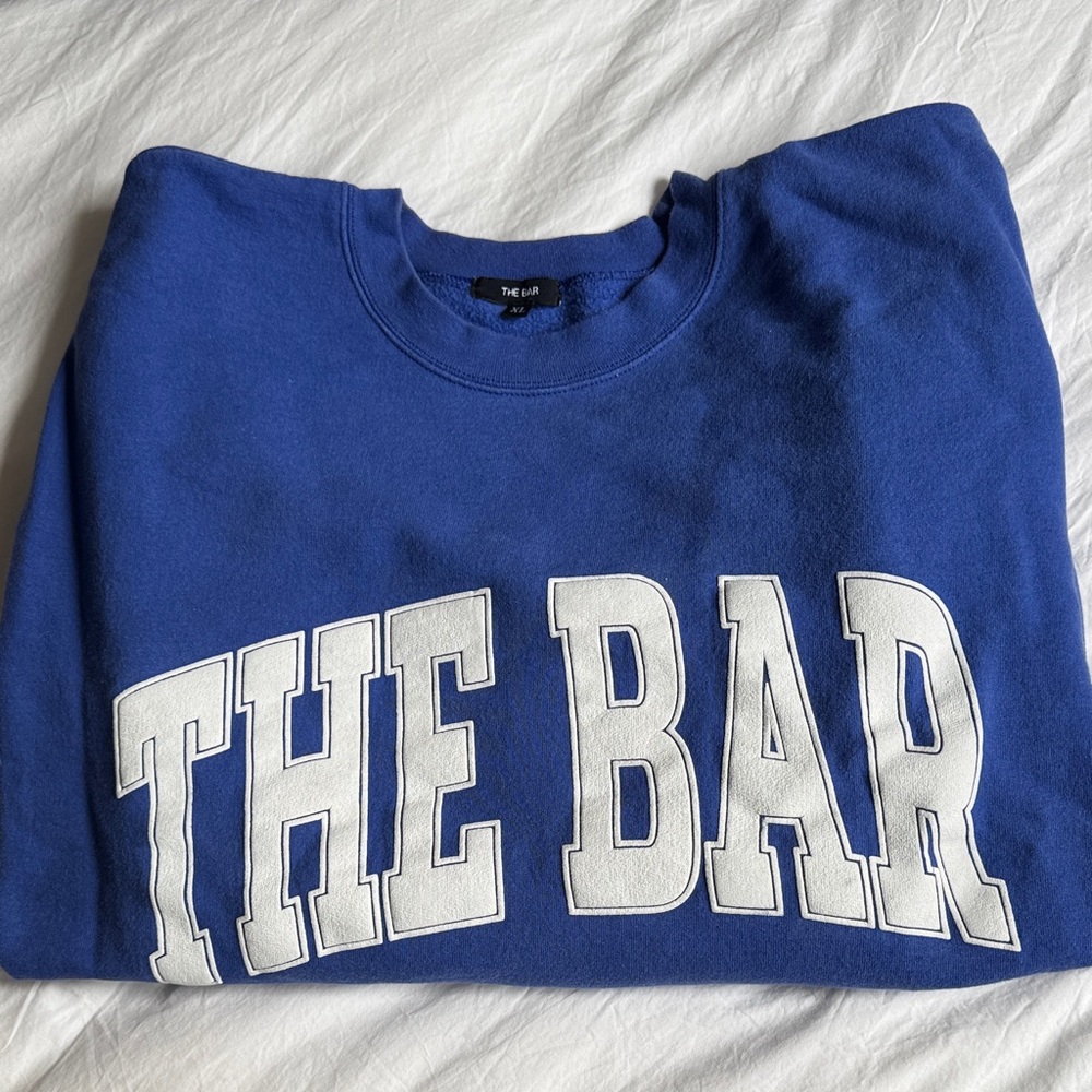 The Bar Royal Blue Crewneck Sweatshirt with White Arch Logo